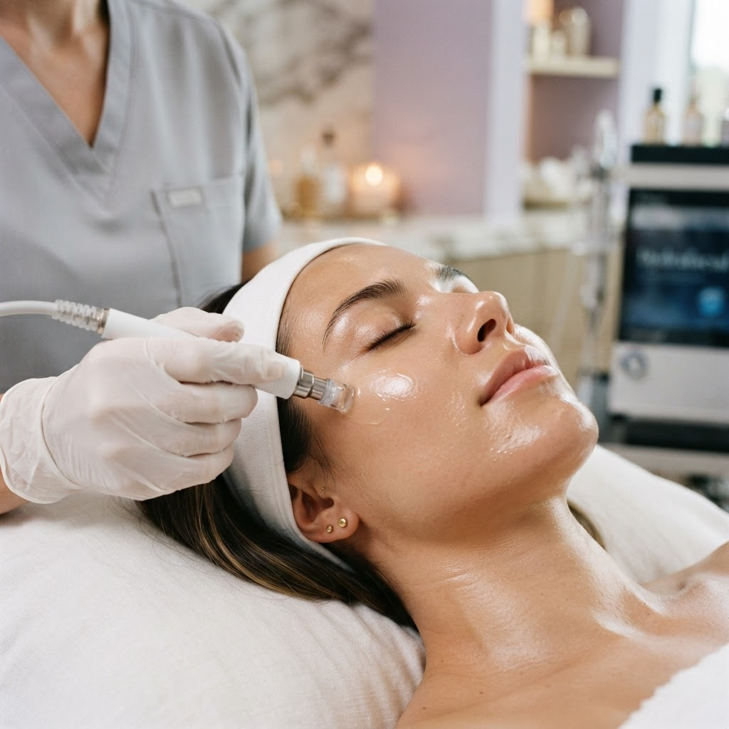 HydraFacial serum application close-up